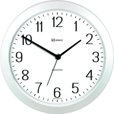 Imagem de Relógio De Parede Herweg 660043 Silencioso 26cm Branco