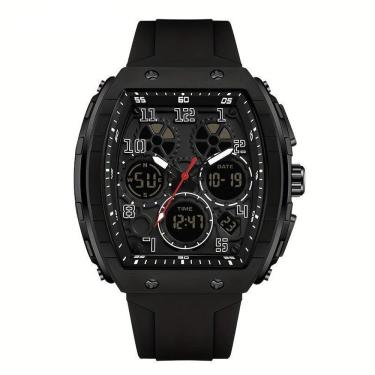 Imagem de Relógio Esportivo à Prova D'água, Dupla Exibição Com Cronômetro E Despertador Preto