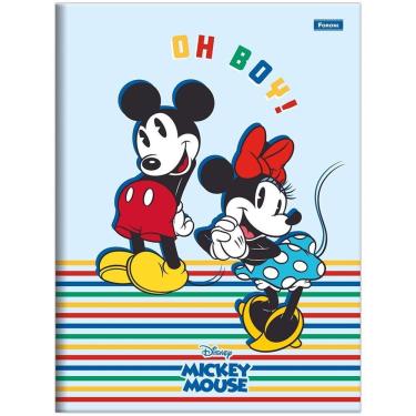 Imagem de Caderno Brochura Capa Dura Universitário Disney Mickey Mouse 80 Folhas Foroni Azul Claro