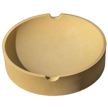 Imagem de Cinzeiro Redondo 10cm Aleta Artesanal Em Cimento Amarelo