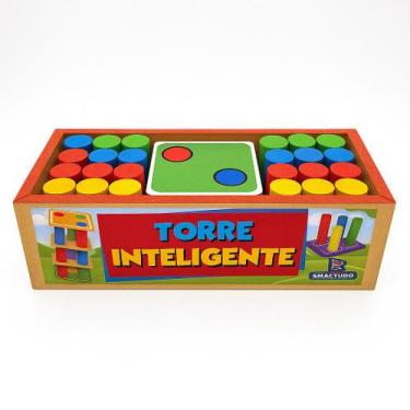 Imagem de Brinquedo Torre Inteligente de Madeira Educativo Smactudo