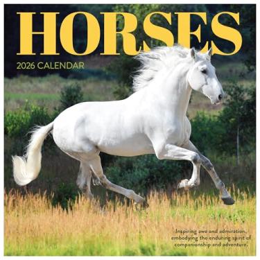 Imagem de TF Publishing Calendário de parede de cavalos 2026 - grades grandes para compromissos e agendamento - Calendário de parede mensal vertical 2026 com papel brilhante premium para organização de casa e