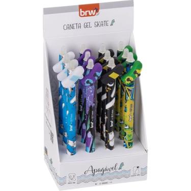 Imagem de Caneta Divert Gel, Skate, Apagável, 0,7mm, 4 Modelos, Embalagem com 12, BRW