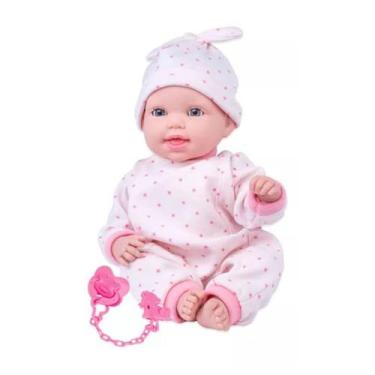 Imagem de Boneca Infantil Miyo Menina Com Chupeta Pijama 33 Cm Som Diversas - Co
