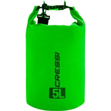 Imagem de Saco Estanque Impermeável Cressi Dry Bag Tarpulin 5 Verde, 5 Litros