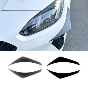 Imagem de Kit de carroceria de spoiler difusor de para-choque dianteiro de carro para série 1 F70 2 Series F74 M Sport 2024+ protetor de para-choque acabamento de canto (aparência de carbono)