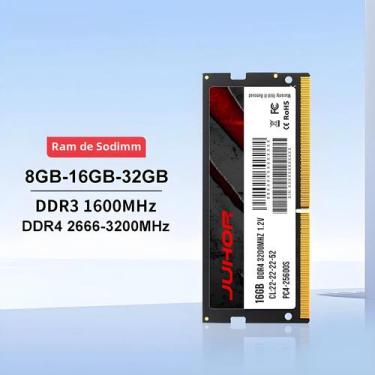 Imagem de Memória RAM DDR4/DDR3 SODIMM JUHOR para Laptop - 8GB/16GB (2666MHz/320