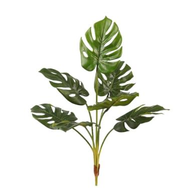 Imagem de Palmeira artificial de 71 cm, folhas artificiais de tartaruga com 7 hastes, folhas verdes monstera, plantas tropicais falsas, palmeira, grande, para cozinha, festa, arranjos florais, casamento, luau