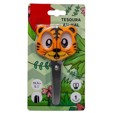 Imagem de Tesoura Escolar Infantil Baby Zoo 13cm Animais - Material Escolar (Tigre)