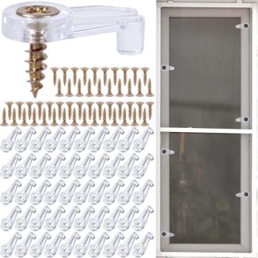 Imagem de BEIQIYA 50 peças de clipes de tela de janela, clipes de janelas de tempestade com parafusos, kit de reparo de retentor de ferragens de porta de tela para fixação de painéis de tempestade espelho de