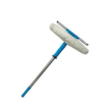 Imagem de Rodo Rodinho Profissional Combinado Limpa Lava Seca Vidros Cabo Alumínio Luva Lâmina de 35 cm