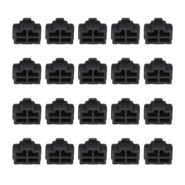 Imagem de PATIKIL Plugue de poeira RJ45 de 0,5 polegada, 20 peças capa de plugue antipoeira capa de silicone para porta de carregamento de silicone extremidade fêmea para dispositivo de porta de telefone