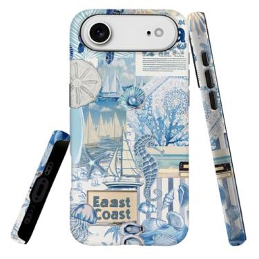 Imagem de Capa compatível com L16QX Air, capa rígida híbrida de 2 camadas, macia à prova de choque para meninas e mulheres, colagem de tartaruga de concha do oceano