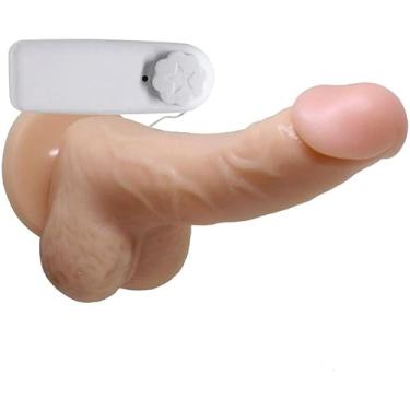 Imagem de Pênis Vibrador Curvado Realistico Com Ventosa 16 X 4 (Bege)