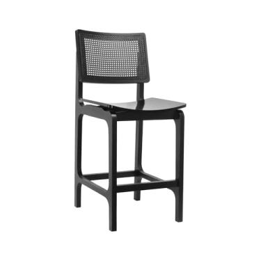 Imagem de Banqueta Alta Bistrô Gus - Preto - Assento Preto Madeira