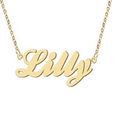 Imagem de Colar com nome personalizado com pingente de nome gravado para amigas femininas, Metal, aço inoxidável Não aplicável