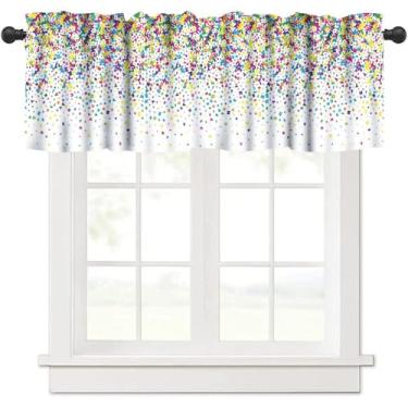 Imagem de GoDazzling Saia de cortina ABC do alfabeto infantil, saia de janela com estampa colorida arco-íris, para quarto, sala de estar, café, banheiro, L147 x C45 cm, 1 painel