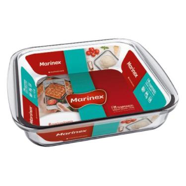 Imagem de Travessa Assadeira Lasanheira 1,1L Quadrada Vidro Marinex - Nadir Figu
