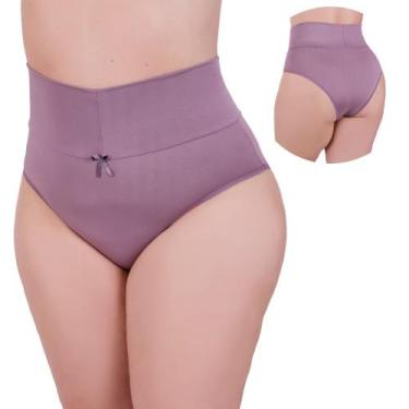 Imagem de Kit 10 Calcinha Plus Size Cintura Alta Tanga Grande Cós Alto Thamires 