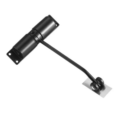 Imagem de predolo Fecho de porta automático, fácil de instalar, velocidade de fechamento ajustável, resistente, silencioso, com trava de fechamento automático para, Preto