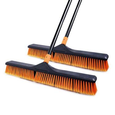 Imagem de Conjunto de 2 vassouras Push Broom CLEANHOME de 24 polegadas com alça 