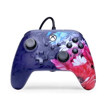 Imagem de PowerA Advantage Plus Wired Controller for Xbox Series X|S - Night Blossom, officially licensed, adjustable height thumbsticks, hall effect, mappable buttons, works with Xbox One and Windows 10/11 PC