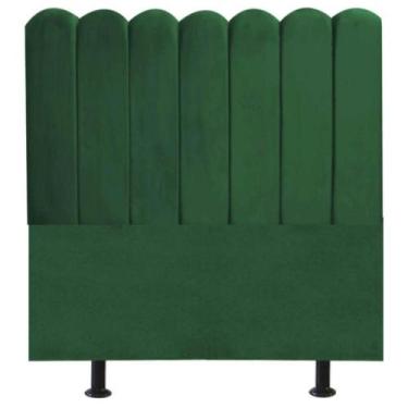 Imagem de Cabeceira Nuvem Cama Box Solteiro 90 Cm Alanis Suede Verde - Black Hou