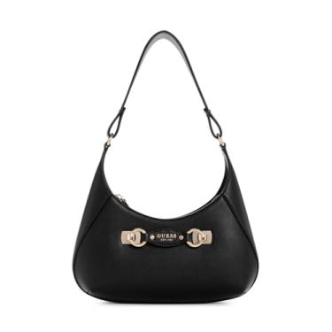 Imagem de GUESS Bolsa de ombro Mimina com zíper superior, Preto, One Size, Bolsa de ombro Mimina com zíper superior