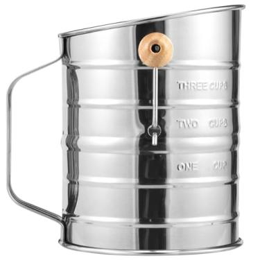 Imagem de Peneira de farinha de 3 xícaras, peneira de aço inoxidável de malha fina com alça à prova de ferrugem, peneira manual de flores, peneira de cozimento manual, peneira de açúcar em pó doméstica para