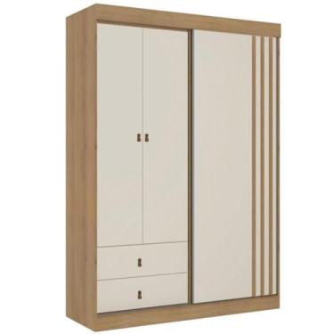 Imagem de Guarda-Roupa Solteiro THB Aspen, 3 Portas de Bater e Correr sem Espelh