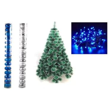 Imagem de Arvore De Natal Pinheiro Nevada 1,2 Metros 90 Galho Enfeites - lojas v