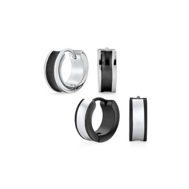 Imagem de Biker Jewelry Small Laser Gravado Cruz Dragão Luz Bolt Estrelas Águia Caveiras Lagarto Chaveiro Grego Argola Kpop Brincos para Homens Mulheres Adolescentes Preto IP Prata Banhado a Ouro Aço Inoxidável