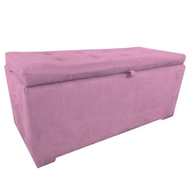 Imagem de Bau puff 80 organizador porta treco brinquedos sapatos infantil multiuso Rosa