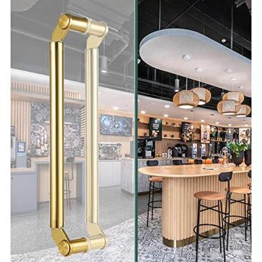 Imagem de Puxadores de porta de celeiro interiores, puxador de porta de entrada comercial moderno de aço inoxidável para barra, puxadores de vidro deslizante de chuveiro com arruelas (cor: cromado, tamanho: 60