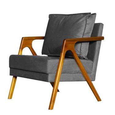 Imagem de Poltrona Para Recepção Estofada Marilia material sintético Divini Deco