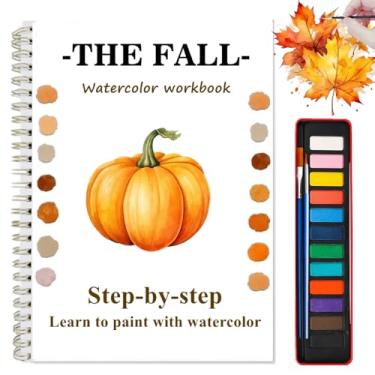 Imagem de Cadernos de Aquarela para Iniciantes, Livro de Colorir Água para Iniciantes, Conjunto de Pintura em Aquarela Artesanal de Arte Kit de Pintura Presente para Adultos, Adolescentes, Artista de Qualquer