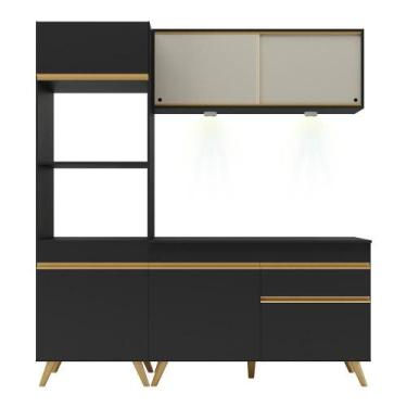 Imagem de Cozinha Compacta 3 Peças Com Leds Veneza Up Multimóveis - MULTIMOVEIS