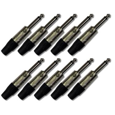 Imagem de Kit 10 Plug P10 Macho Mono Rofissional Soundvoice P10Mn