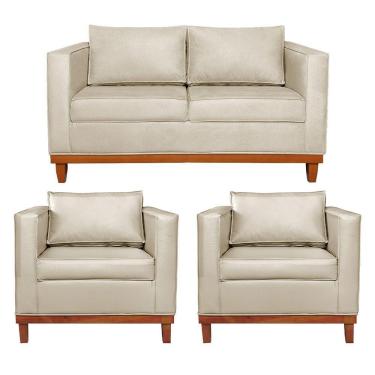 Imagem de Kit Sofá 2 E 3 Lugares E 2 Poltronas Europa 180 Cm Corano - Amarena Móveis Bege