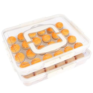 Imagem de RoskDeewat Recipientes para ovos Deviled com tampa, 2 pacotes de plástico transparente grosso com alça de armazenamento, 48 ovos, suporte empilhável para ovos, bandeja portátil para geladeira, viagem