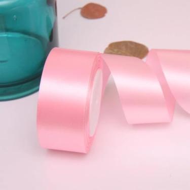 Imagem de 1 rolo de fita larga rosa - embalagem de fita de presente 5 cm x 22 m - adequada para Natal, casamentos e festas