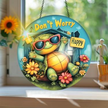 Imagem de Acrílico colorido apanhador de sol, estilo vitral com reflexos de arco-íris, decoração de janela suspensa, decoração de parede, enfeites de Natal, uso interno e externo, 19,8 x 19,8 cm -4