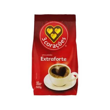 Imagem de Café Torrado e Moído 3 Corações Extra Forte Pacote 500g