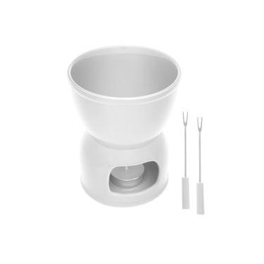 Imagem de Aparelho de Fondue 4 Peças de Porcelana para Duas Pessoas Branco 400ml - Wolff