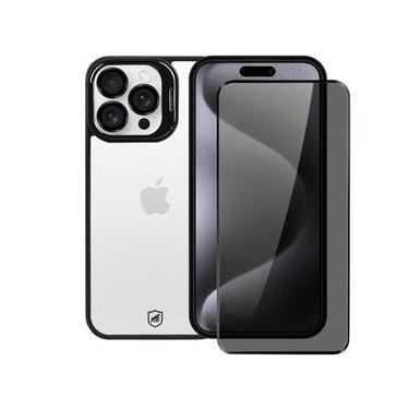 Imagem de Kit Capa Gravity Preta e Pelicula Defender Pro Privacidade para iPhone 15 Pro Max - Gshield