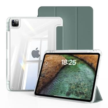 Imagem de GKABXY Capa transparente para iPad Air de 13 polegadas M3/M2 (2025/2024), iPad Pro de 12,9 polegadas 2022/2021 (6ª/5ª geração) com suporte de lápis, capa protetora transparente fina de TPU