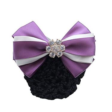 Imagem de Clipe de mola com laço acessórios de cabelo vintage clipe de rabo de cavalo para meninas presentes pérola hotel enfermeira rede de cobertura (P)