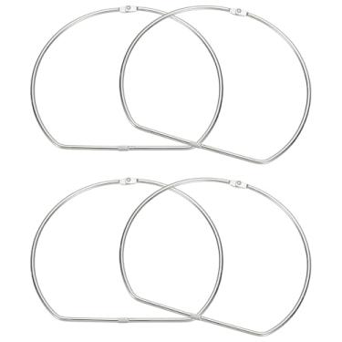 Imagem de PATIKIL 4 anéis de fichário em forma de D, 7,9 polegadas de folhas soltas, anéis de metal, organizador de fita Washi para cartão de índice, casa, escritório, chaves, fotos, armazenamento de recibos de