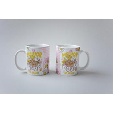 Imagem de Caneca A Melhor Vovó do Mundo O Melhor Vovô do Mundo Porcelana Personalizada 325ml (Vovó)