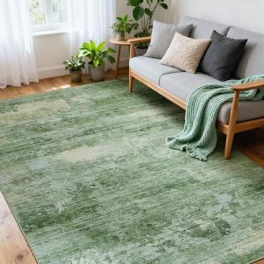 Imagem de WEZVIX Tapete para sala de estar, 12 x 18 cm, tapete lavável abstrato moderno, antiderrapante, resistente a manchas para entrada, quarto, sala de jantar, casa de fazenda, berçário, escritório